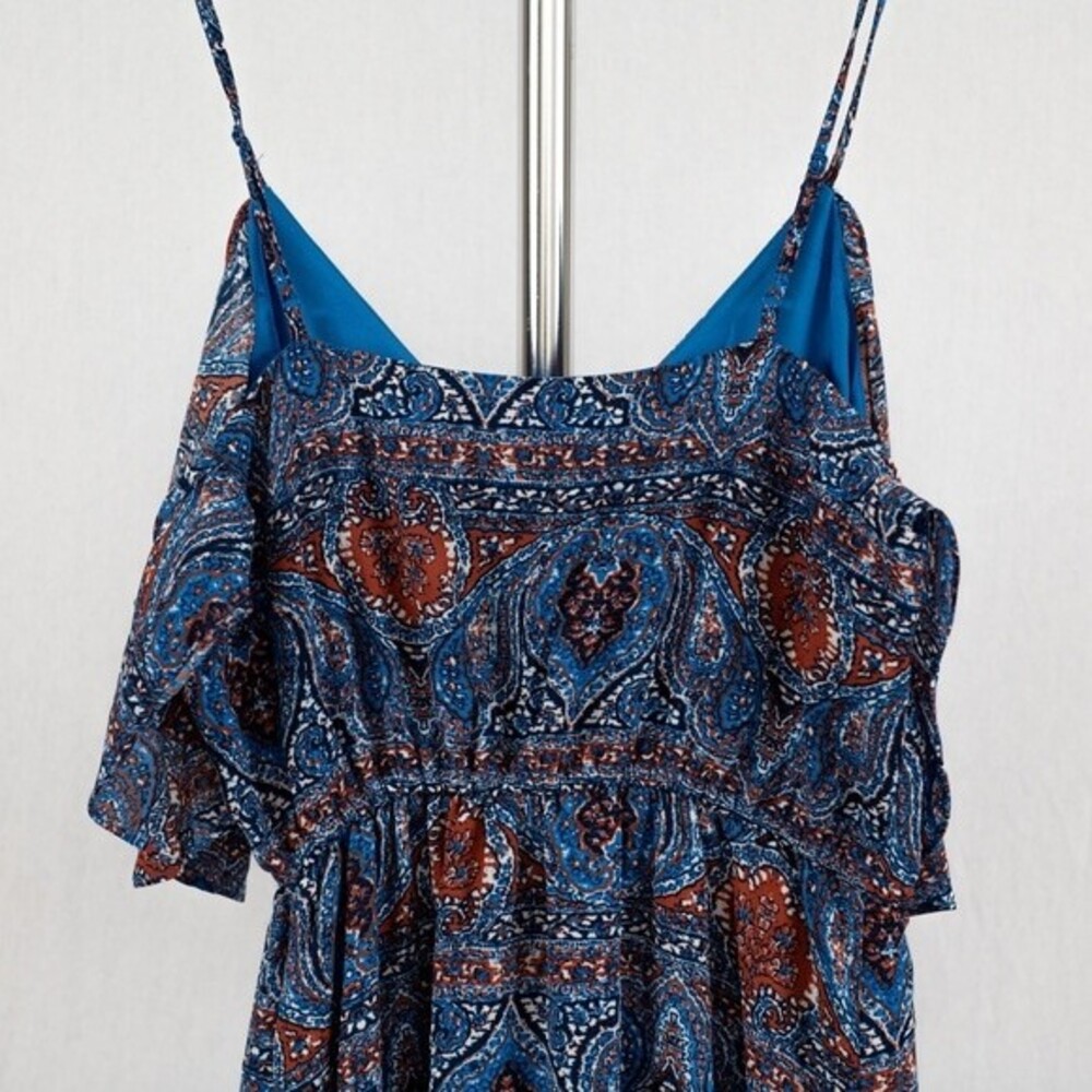 Jack By BB Dakota off shoulder midi printed dress size S - Picture 4 of 11